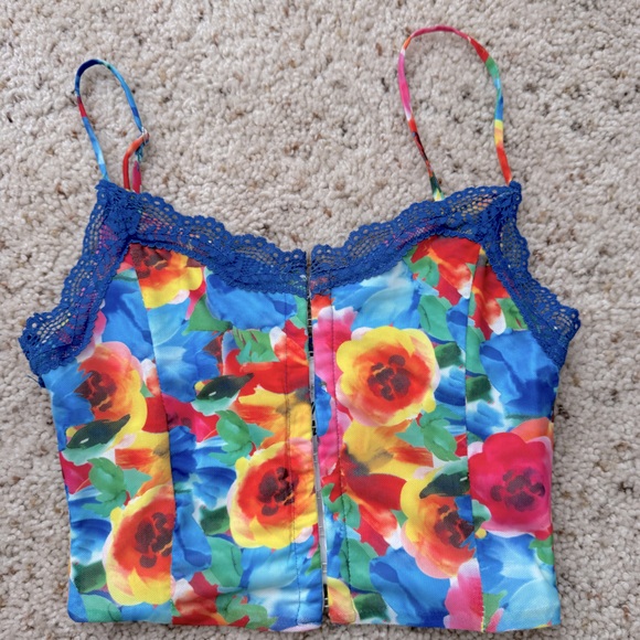 Princess Polly Tops - Bright Floral Corset Tank | Princess Polly | Size 2💐